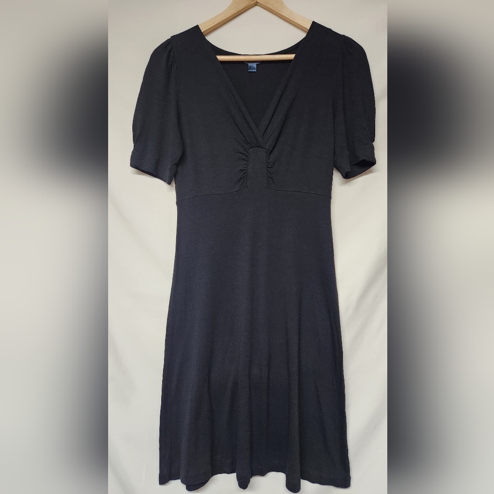 Banana Republic Jersey Knit Black Dress Size Medium Petite